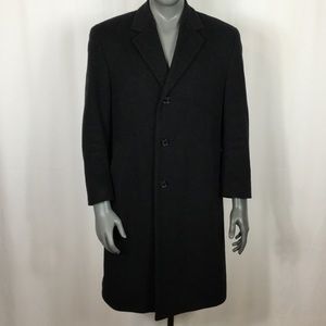 London Fog Wool Trench Coat Black